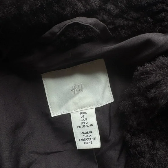 H&M Fluffy Tie Belt Coat - Picture 4 of 4